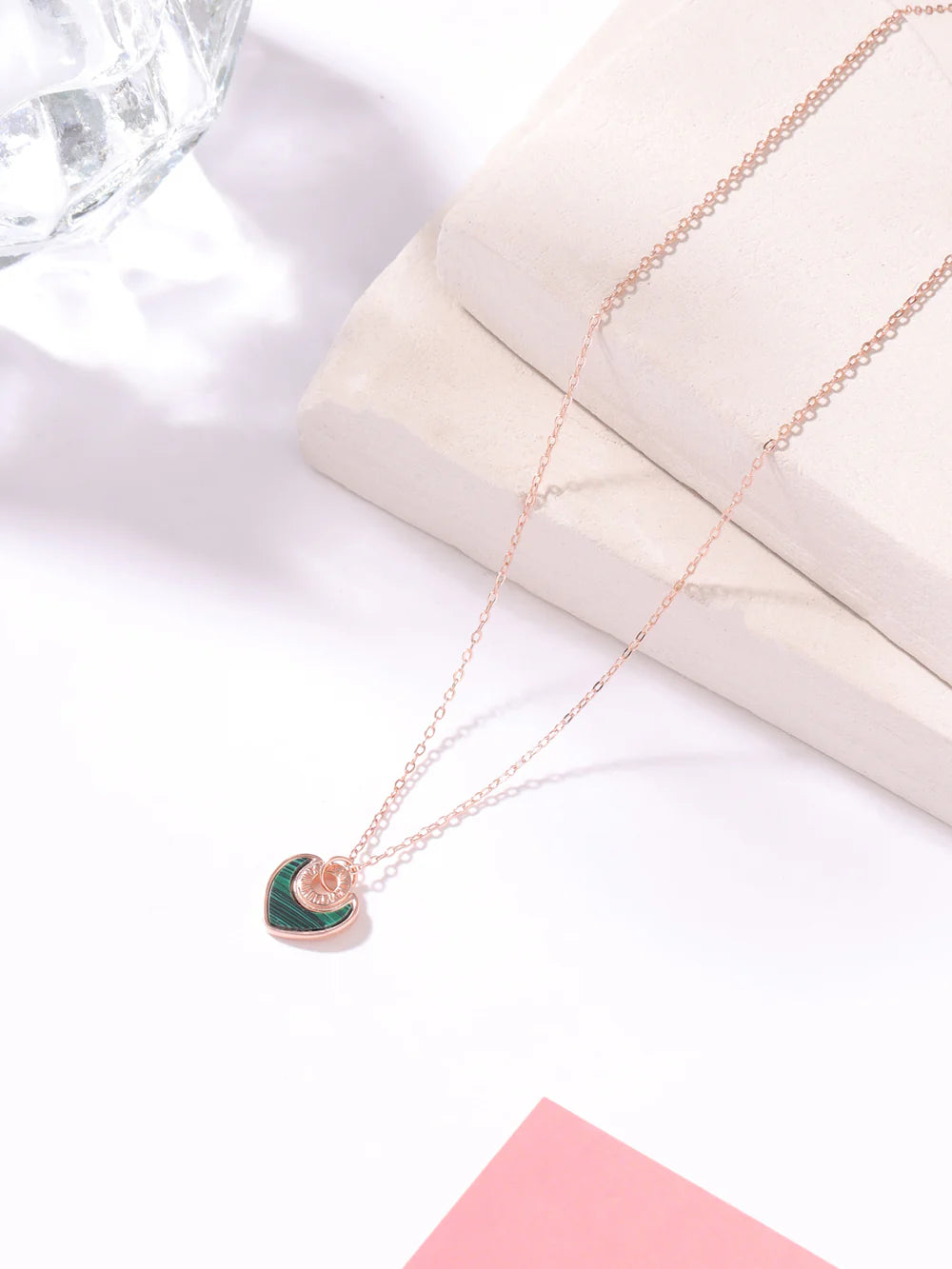 Green Malachite Heart Pendant