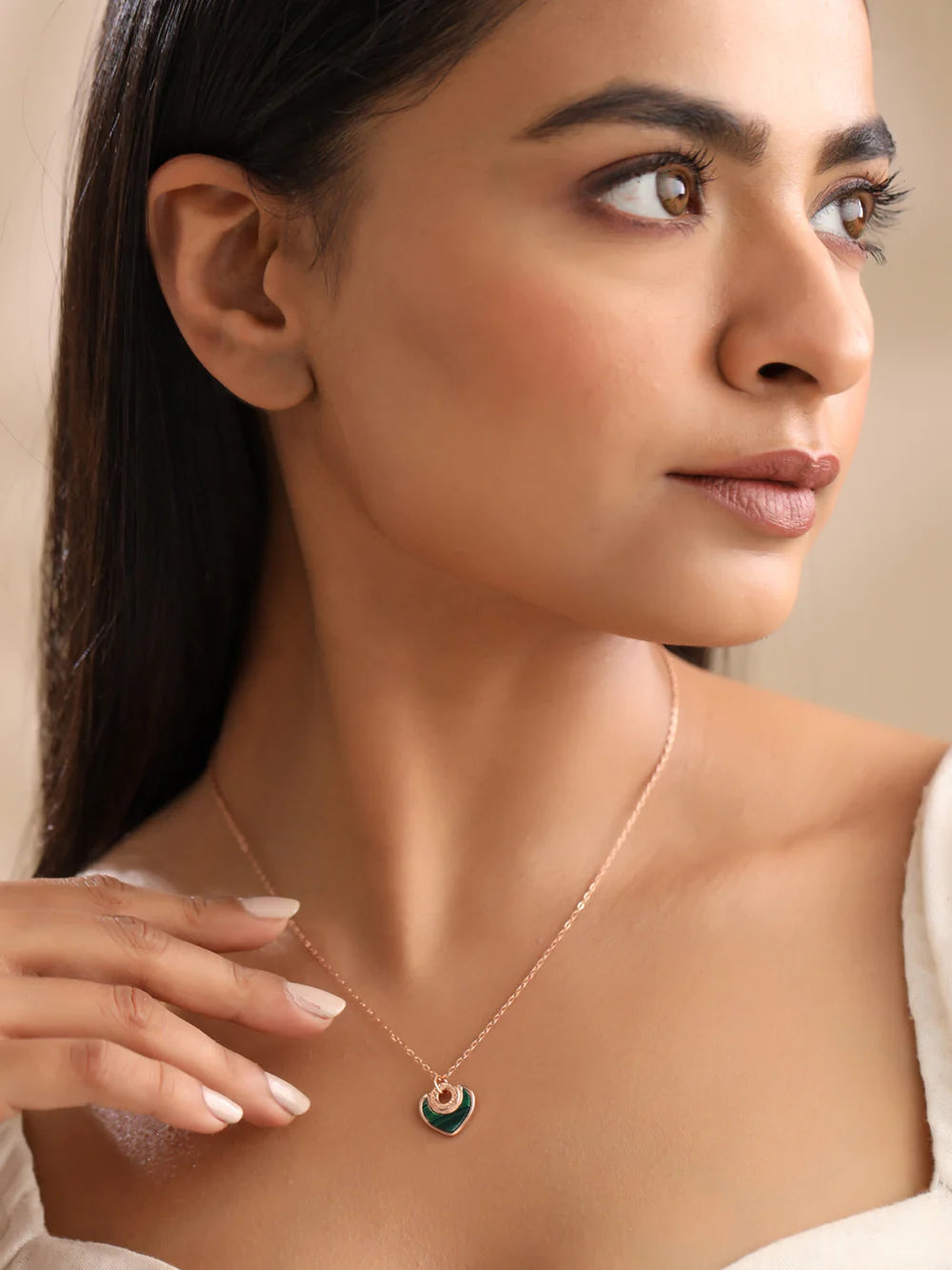 Green Malachite Heart Pendant