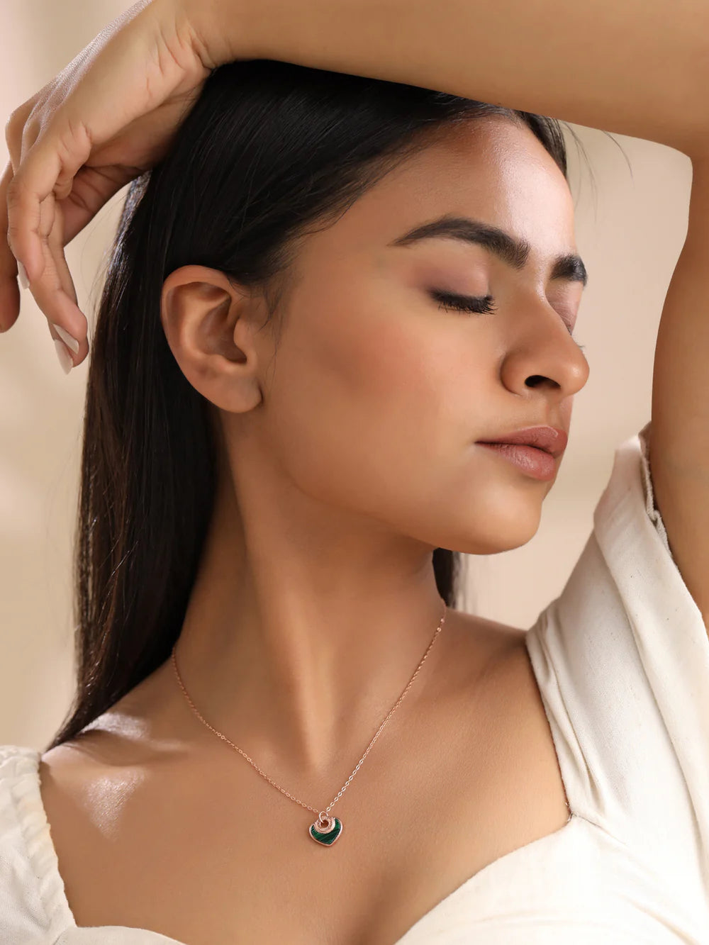 Green Malachite Heart Pendant