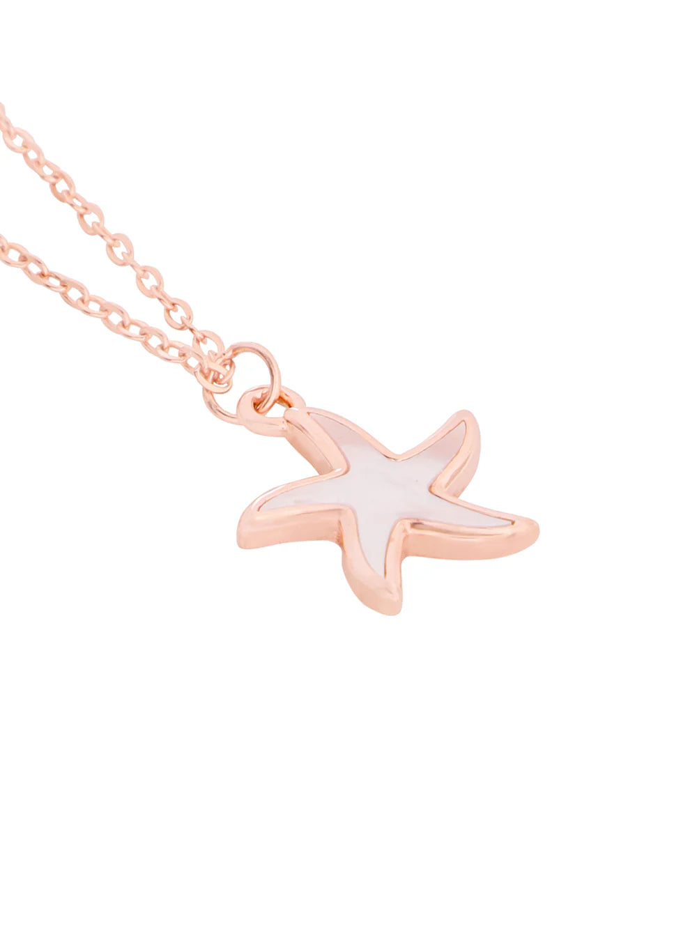 Pink Enamel Star Mother of Pearl Pendant