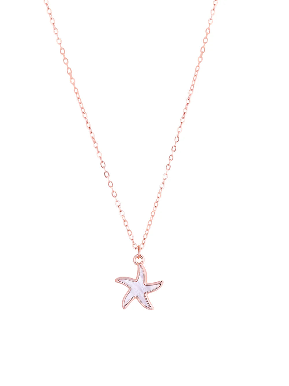 Pink Enamel Star Mother of Pearl Pendant