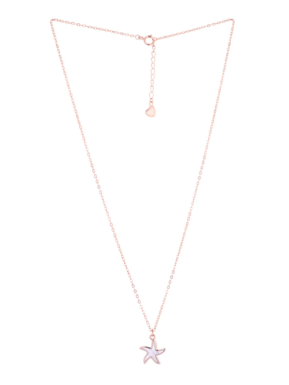 Pink Enamel Star Mother of Pearl Pendant