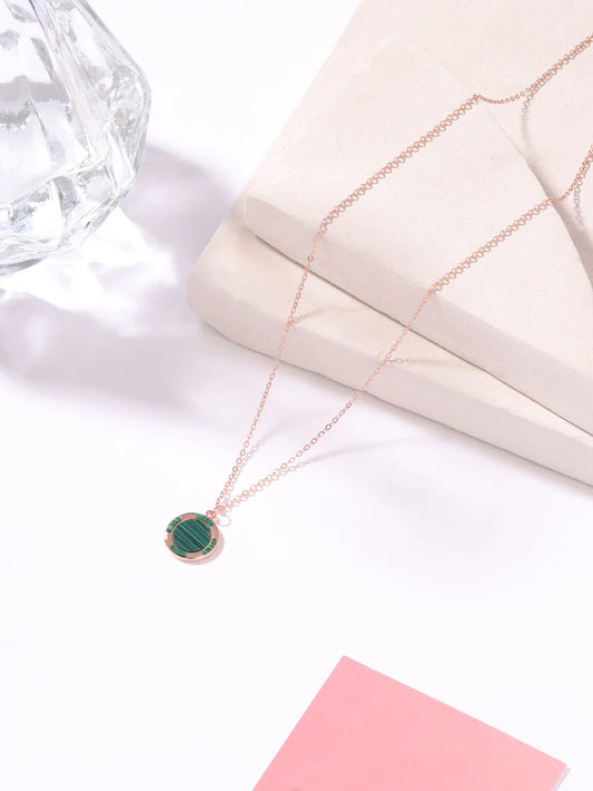 Green Malachite Halo Pendant
