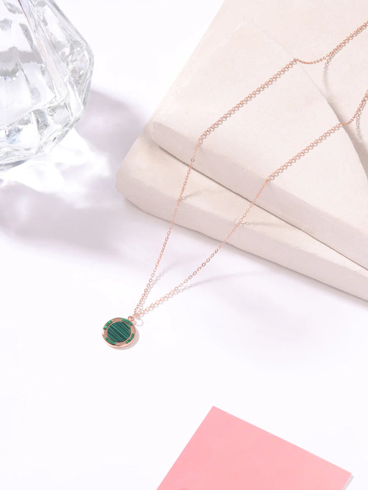 Green Malachite Halo Pendant