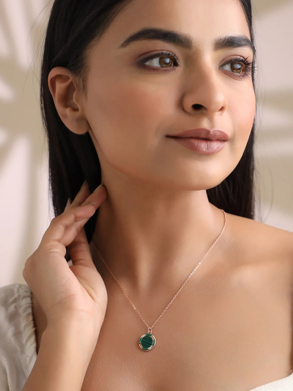 Green Malachite Halo Pendant