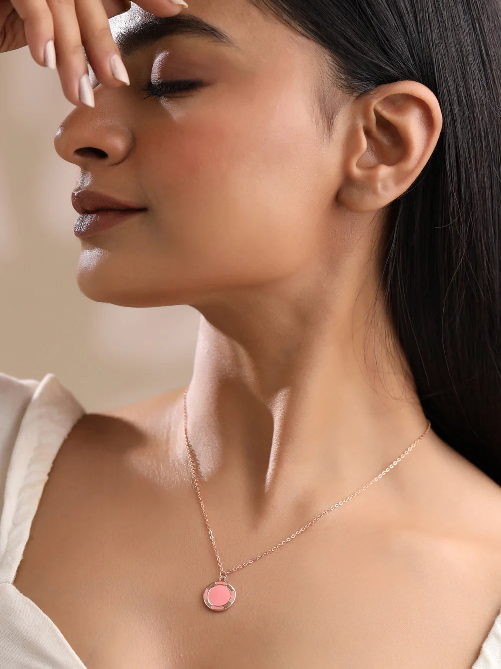 Rose Gold Halo Pendant