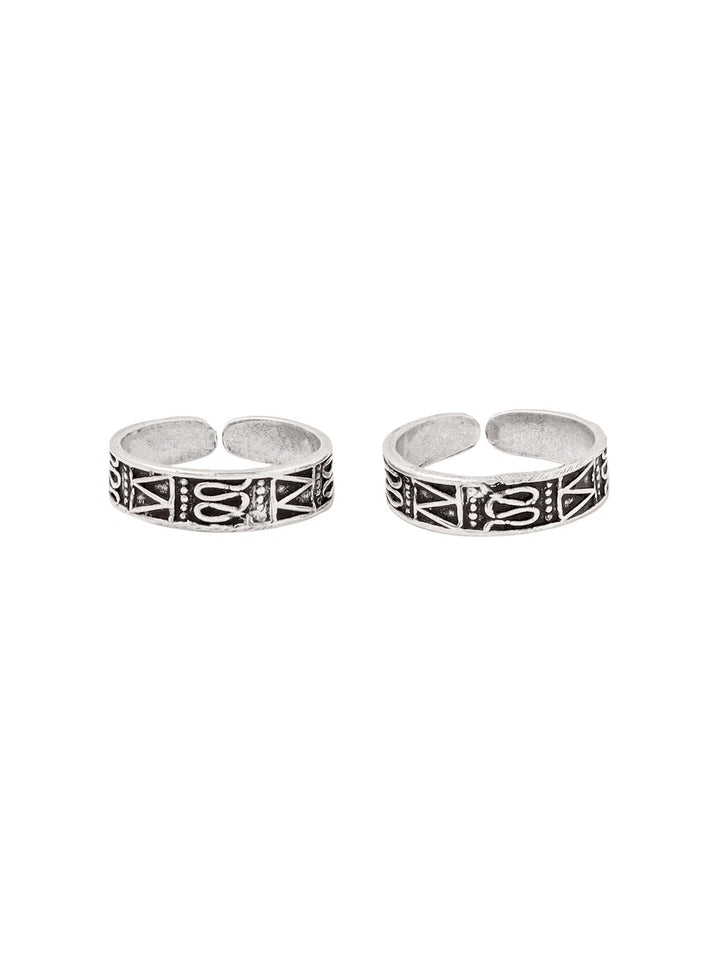 Abstract Oxidized Toe Ring