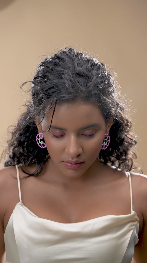 Orange X Florals Earrings