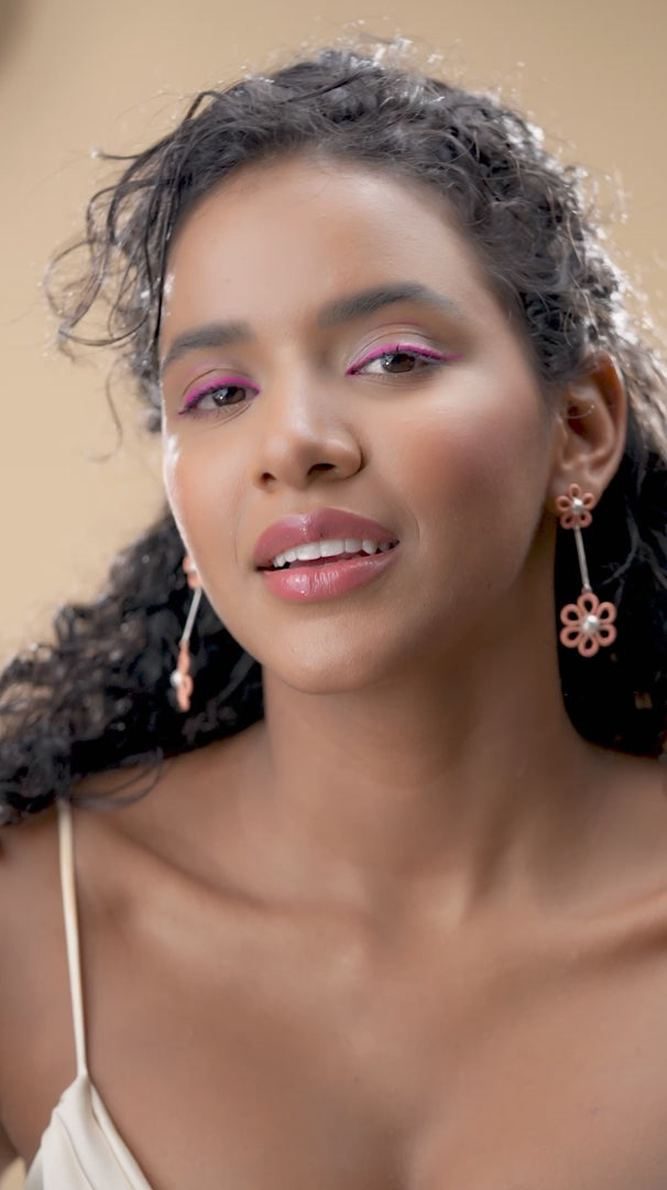 Orange Enamel Dangle Earrings