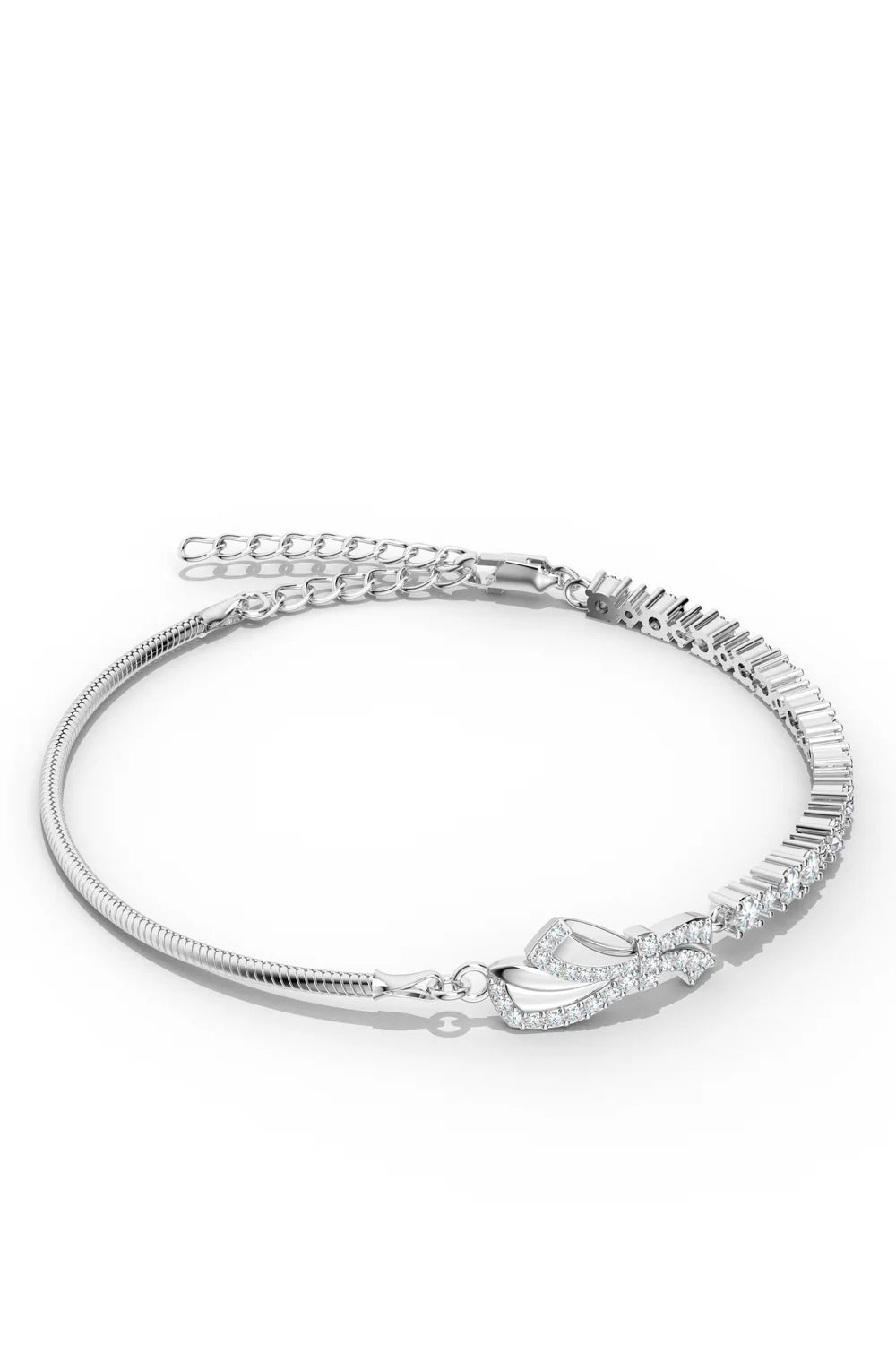 Moissanite Ribbons of Light Tennis 925 Sterling Silver Bracelet For Women