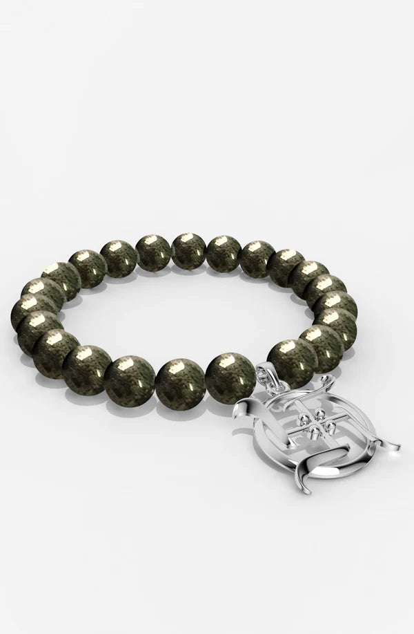 Sterling Silver Divine Swastika Bracelet For Men