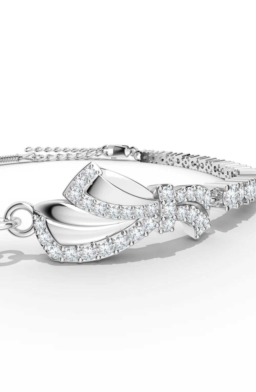 Moissanite Ribbons of Light Tennis 925 Sterling Silver Bracelet For Women