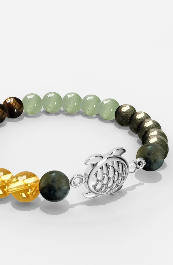 Sterling Silver Lucky Tortoise Money Magnet Bracelet For Men