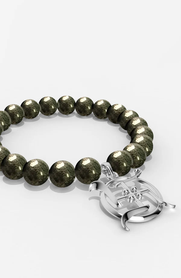 Sterling Silver Divine Swastika Bracelet For Men