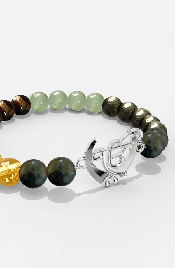 Sterling Silver Ik Omkar Money Magnet Bracelet For Men